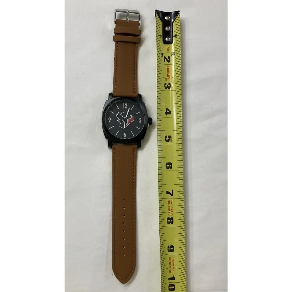 Houston Texans Men's Sparo The Knight Series Brown Leather Strap Watch